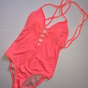 Victoria’s Secret Bright Pink One Piece Suit Large